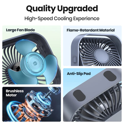 Portable Mini USB Desk Fan — 3 Speed Settings, Silent & Powerful