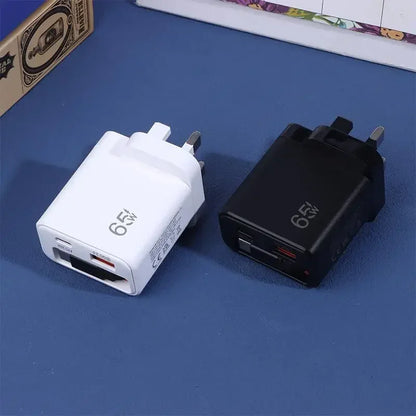 65W GaN Fast Charger — Ultra-Thin USB-C Wall Charger for iPhone & Laptop