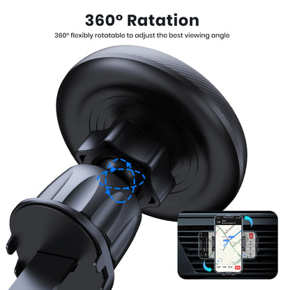 Magnetic Car Phone Holder — MagSafe Compatible, 360° Rotation